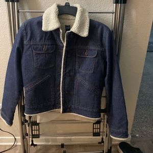 Gap” teenage girls,  jean fur jacket Used but looks new sell for $41